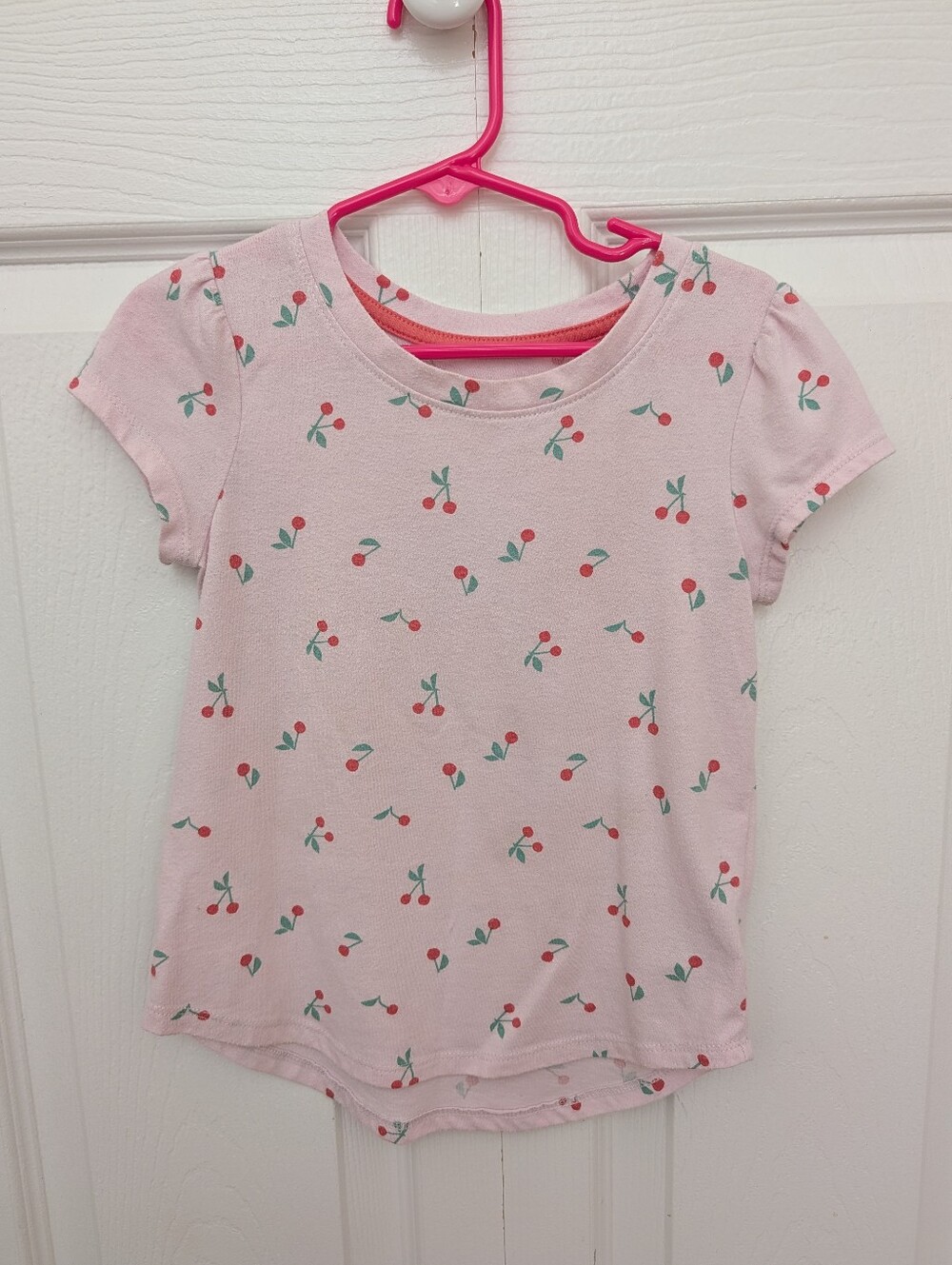 5/$10 Cat & Jack Pink Cherry Print Short Sleeve Tee